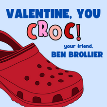  Red Croc Valentines Tag