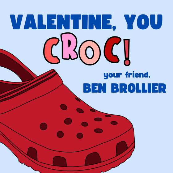 Red Croc Valentines Tag