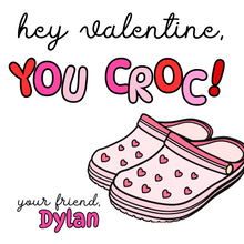  Pink Croc Valentines Tag