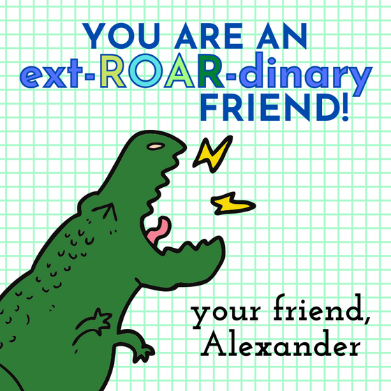 Dino Valentines Tag