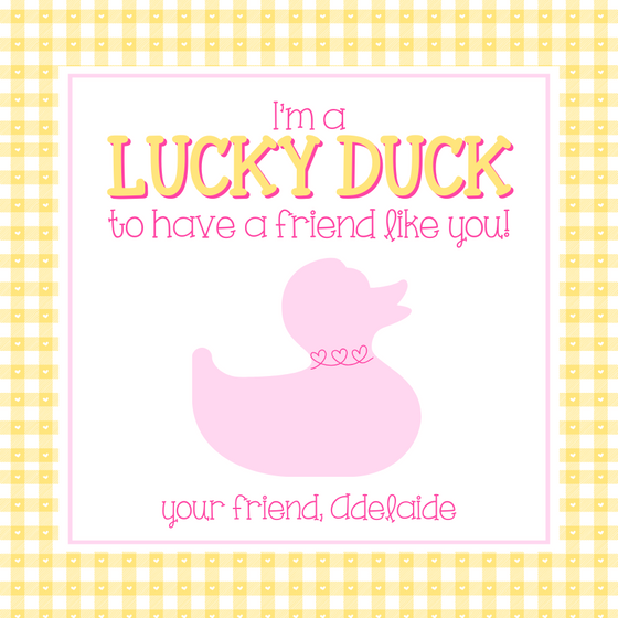 Rubber Duck Valentines Tag