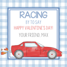  Blue Racing Valentines Tag