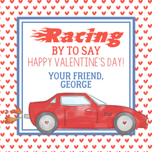  Red Racing Valentines Tag